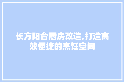 长方阳台厨房改造,打造高效便捷的烹饪空间