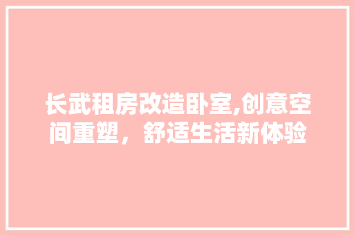 长武租房改造卧室,创意空间重塑，舒适生活新体验