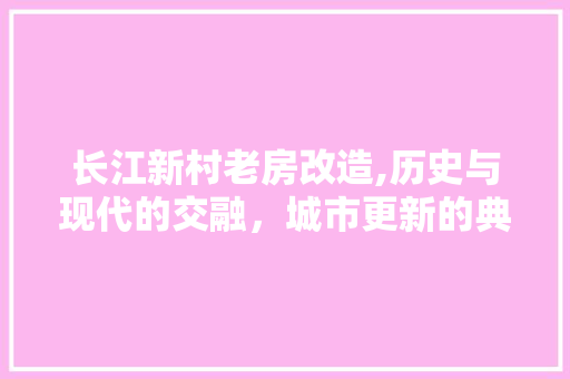 长江新村老房改造,历史与现代的交融，城市更新的典范