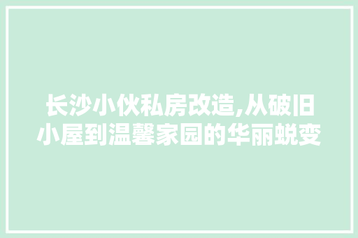 长沙小伙私房改造,从破旧小屋到温馨家园的华丽蜕变
