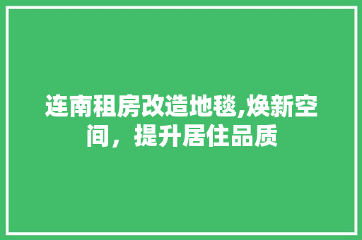 连南租房改造地毯,焕新空间，提升居住品质