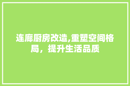 连廊厨房改造,重塑空间格局，提升生活品质