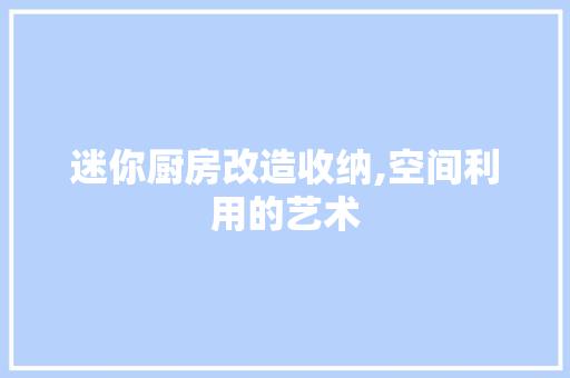 迷你厨房改造收纳,空间利用的艺术