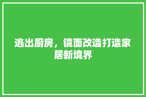 逃出厨房，镜面改造打造家居新境界