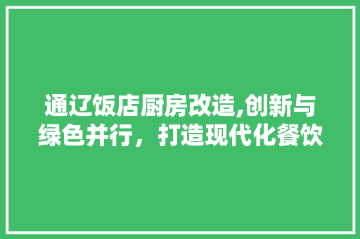 通辽饭店厨房改造,创新与绿色并行，打造现代化餐饮新标杆