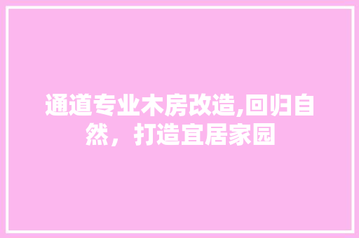 通道专业木房改造,回归自然，打造宜居家园