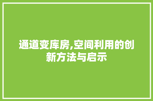 通道变库房,空间利用的创新方法与启示
