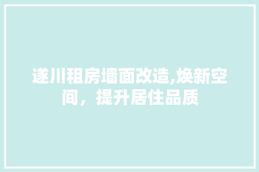 遂川租房墙面改造,焕新空间，提升居住品质