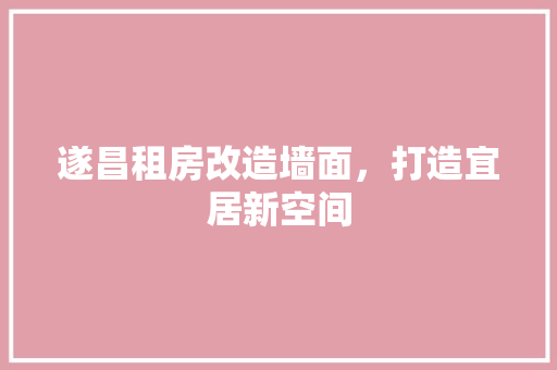遂昌租房改造墙面，打造宜居新空间
