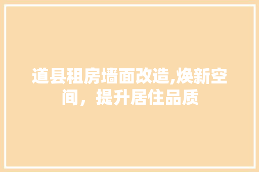 道县租房墙面改造,焕新空间，提升居住品质