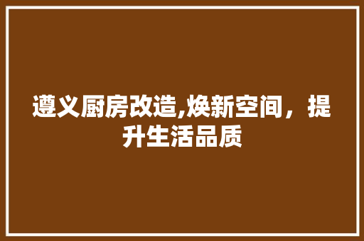 遵义厨房改造,焕新空间，提升生活品质 厨房维修