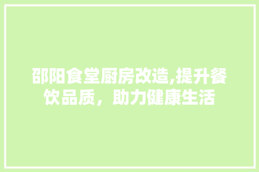 邵阳食堂厨房改造,提升餐饮品质，助力健康生活 墙体维修