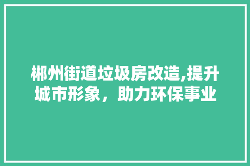 郴州街道垃圾房改造,提升城市形象，助力环保事业