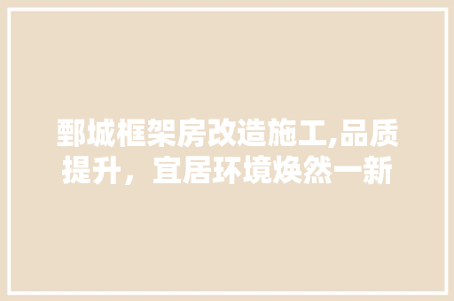 鄄城框架房改造施工,品质提升，宜居环境焕然一新