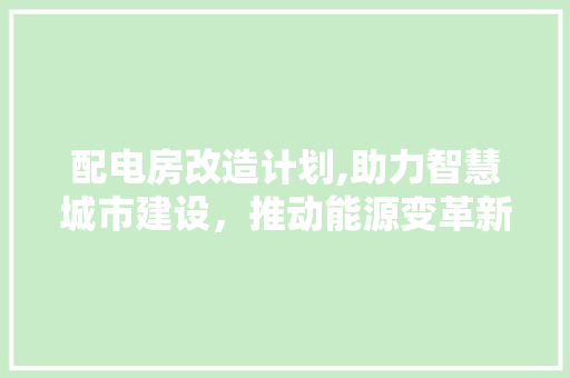 配电房改造计划,助力智慧城市建设，推动能源变革新篇章 家电维修