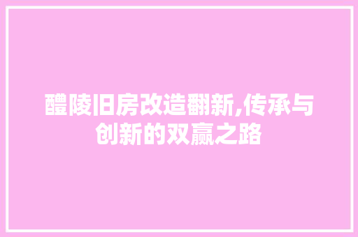 醴陵旧房改造翻新,传承与创新的双赢之路 家电维修