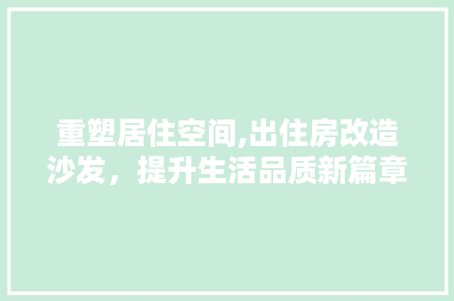 重塑居住空间,出住房改造沙发，提升生活品质新篇章