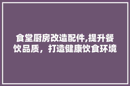 食堂厨房改造配件,提升餐饮品质，打造健康饮食环境 综合便民