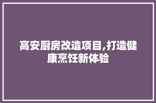 高安厨房改造项目,打造健康烹饪新体验 墙体维修