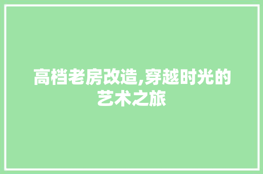 高档老房改造,穿越时光的艺术之旅 厨房维修