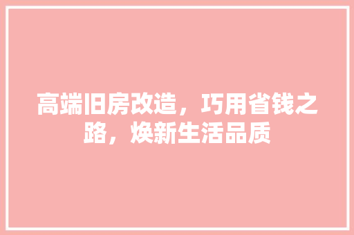 高端旧房改造，巧用省钱之路，焕新生活品质 厨房维修
