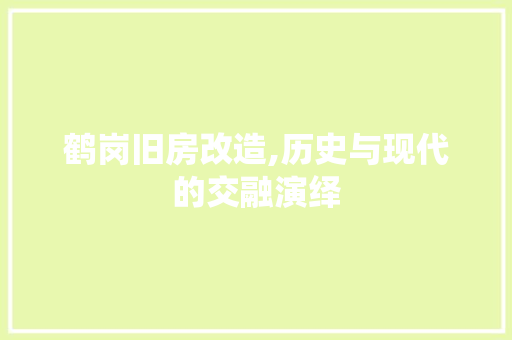鹤岗旧房改造,历史与现代的交融演绎