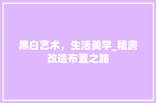 黑白艺术，生活美学_租房改造布置之路 家电维修