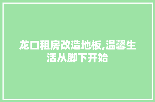 龙口租房改造地板,温馨生活从脚下开始 家电维修