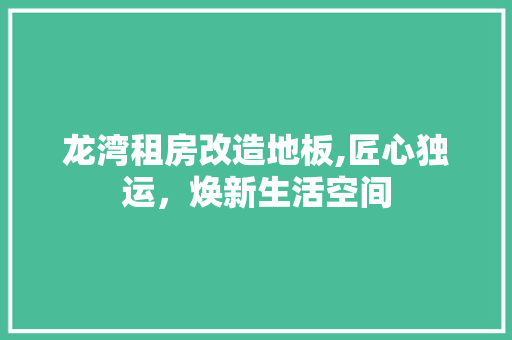 龙湾租房改造地板,匠心独运，焕新生活空间
