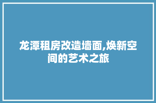 龙潭租房改造墙面,焕新空间的艺术之旅