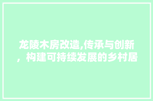龙陵木房改造,传承与创新，构建可持续发展的乡村居住环境 墙体维修