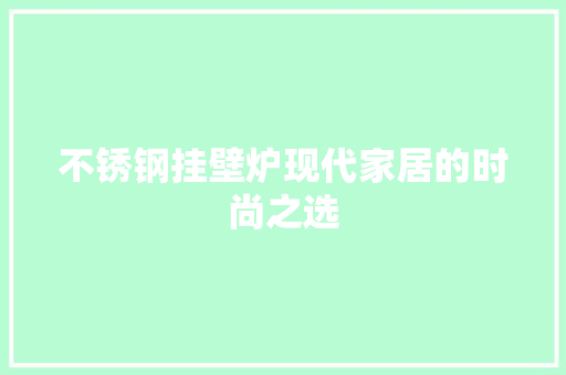 不锈钢挂壁炉现代家居的时尚之选 厨房维修