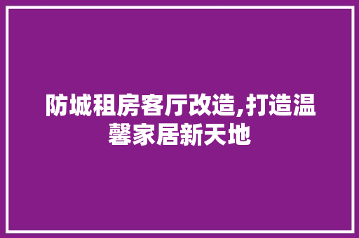 防城租房客厅改造,打造温馨家居新天地