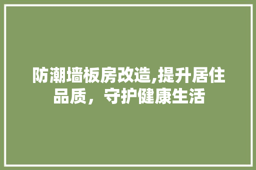 防潮墙板房改造,提升居住品质，守护健康生活