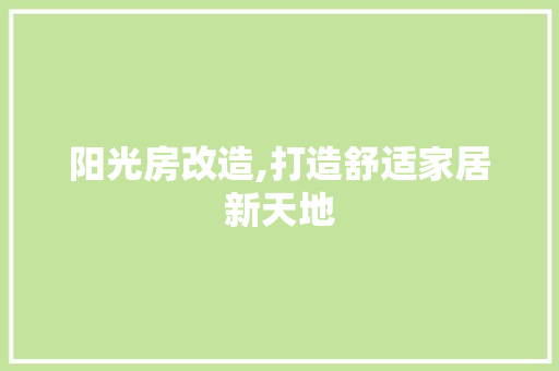 阳光房改造,打造舒适家居新天地 墙体维修