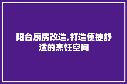 阳台厨房改造,打造便捷舒适的烹饪空间