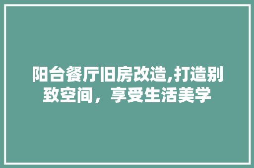 阳台餐厅旧房改造,打造别致空间，享受生活美学