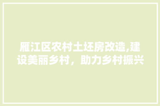 雁江区农村土坯房改造,建设美丽乡村，助力乡村振兴 综合便民