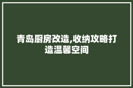 青岛厨房改造,收纳攻略打造温馨空间 汽车维修