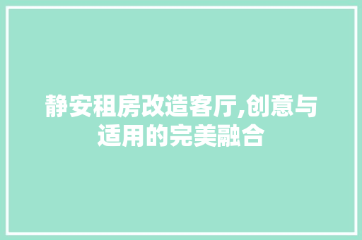 静安租房改造客厅,创意与适用的完美融合 厨房维修