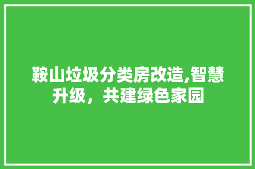 鞍山垃圾分类房改造,智慧升级，共建绿色家园 厨房维修