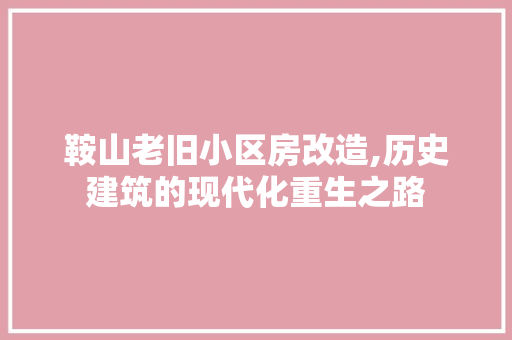 鞍山老旧小区房改造,历史建筑的现代化重生之路 汽车维修