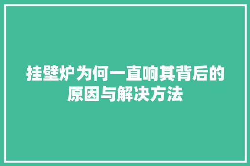 挂壁炉为何一直响其背后的原因与解决方法 家电维修