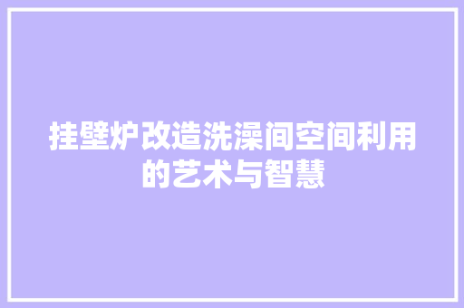 挂壁炉改造洗澡间空间利用的艺术与智慧 综合便民