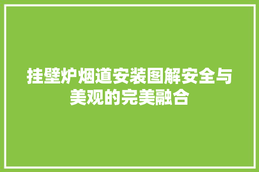 挂壁炉烟道安装图解安全与美观的完美融合 厨房维修