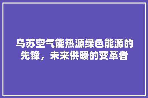 乌苏空气能热源绿色能源的先锋，未来供暖的变革者