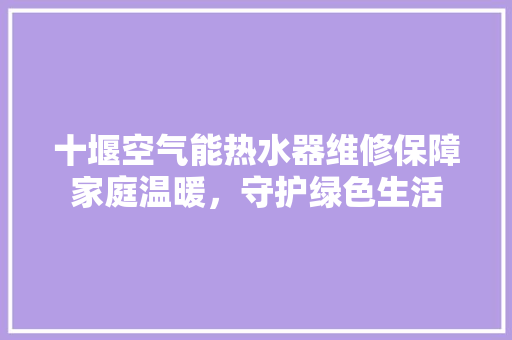 十堰空气能热水器维修保障家庭温暖，守护绿色生活