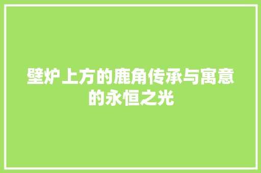 壁炉上方的鹿角传承与寓意的永恒之光 厨房维修
