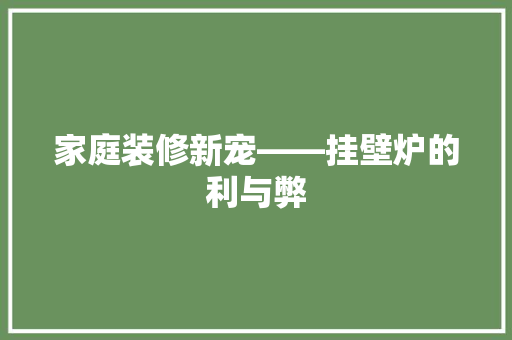 家庭装修新宠——挂壁炉的利与弊 家电维修