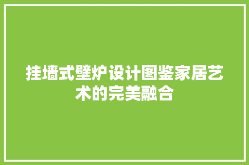 挂墙式壁炉设计图鉴家居艺术的完美融合 厨房维修